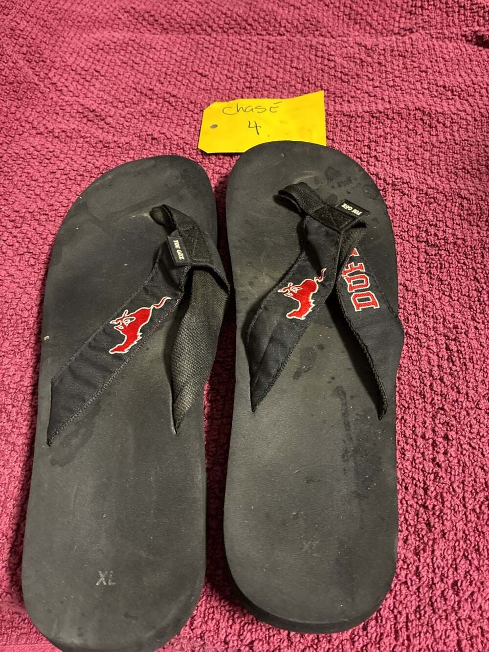 Duff Beer Logo Flip Flops with Toe Goz Brand Tag